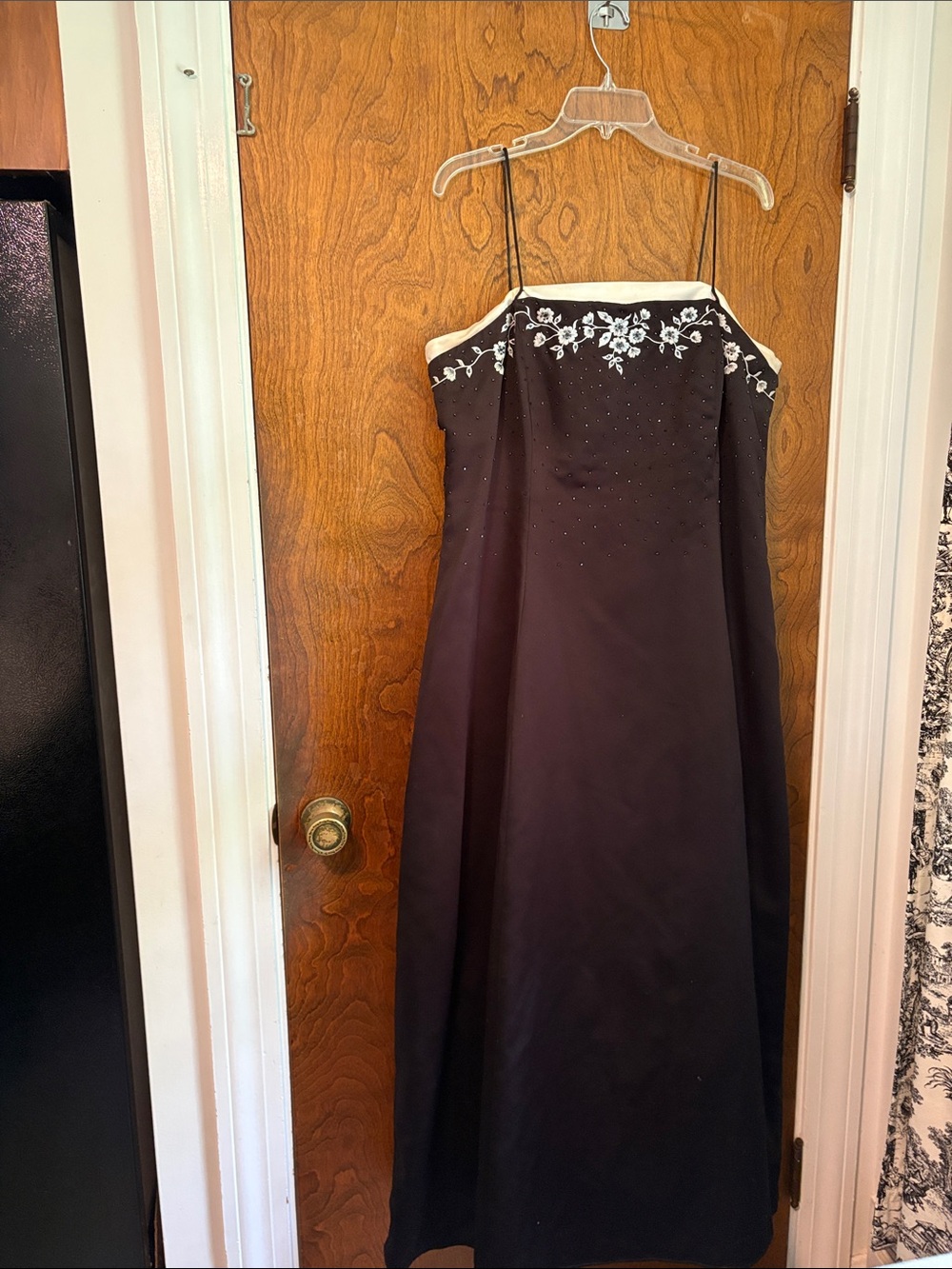 Betsy & Adam Black Dress with White Trim